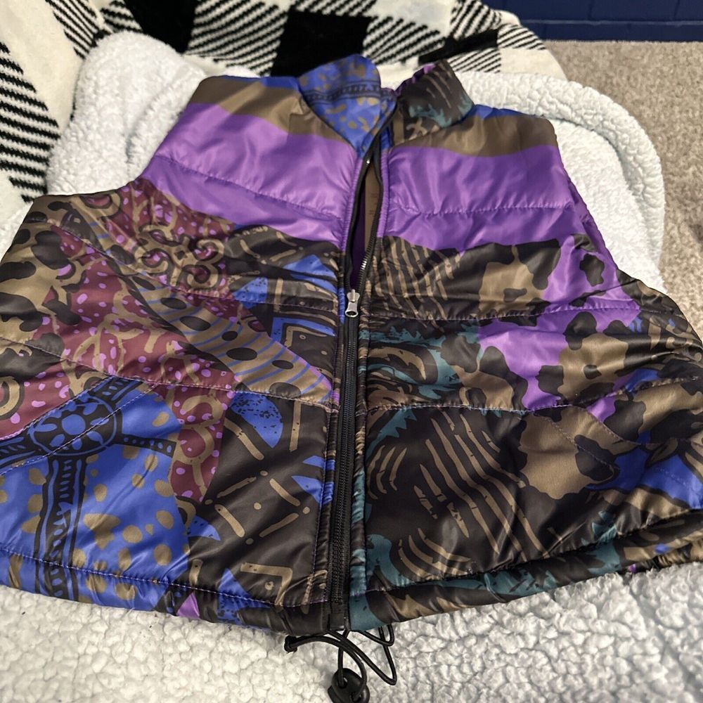 Palma Puffer Vest NWT Purple,black And Olive Green 22 In‎ Long Zipper Front